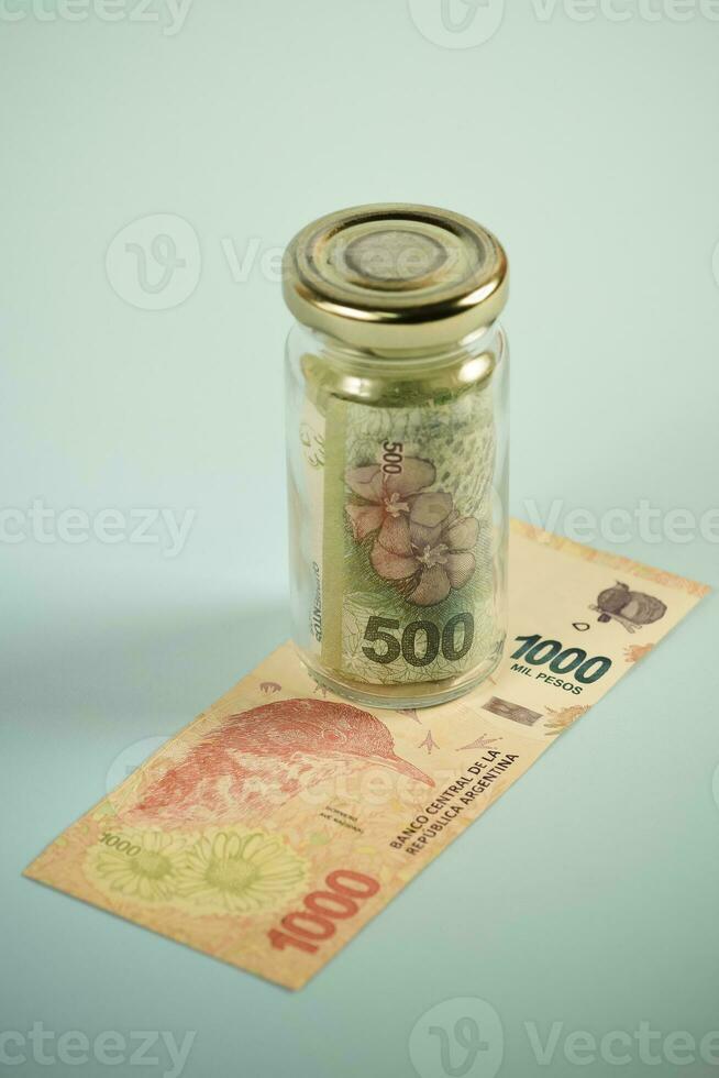 argentin Nouveau billets de banque, cinq cent et un mille peso factures photo