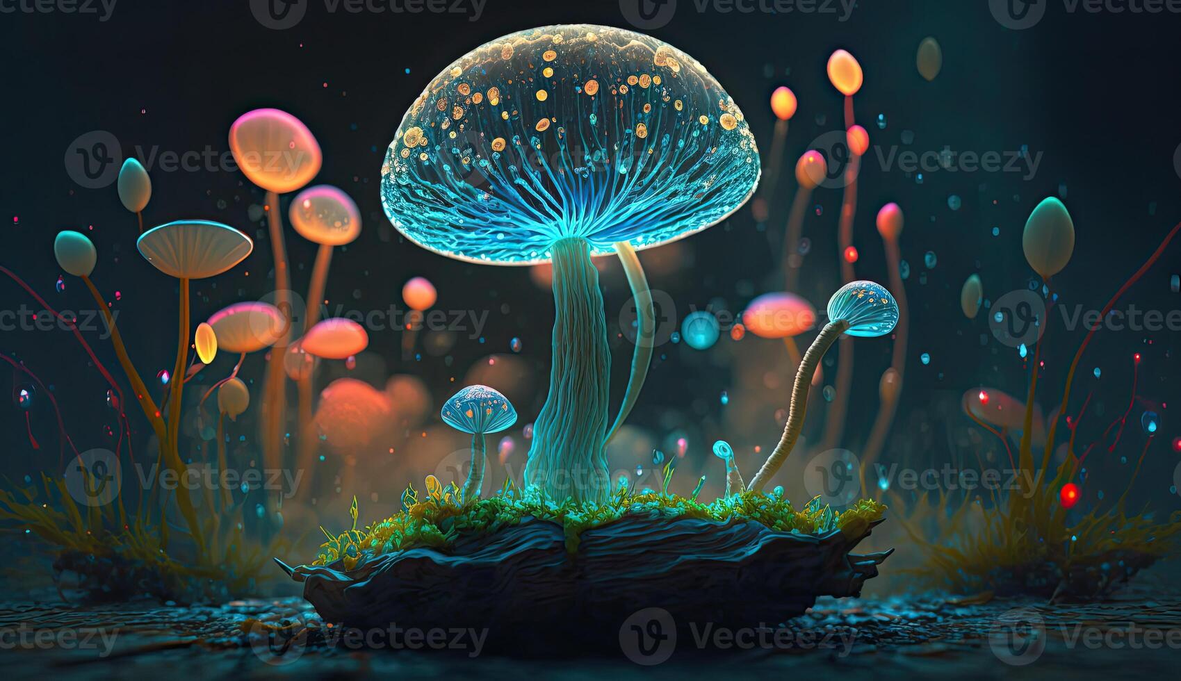 champignon fabriqué avec génératif ai photo