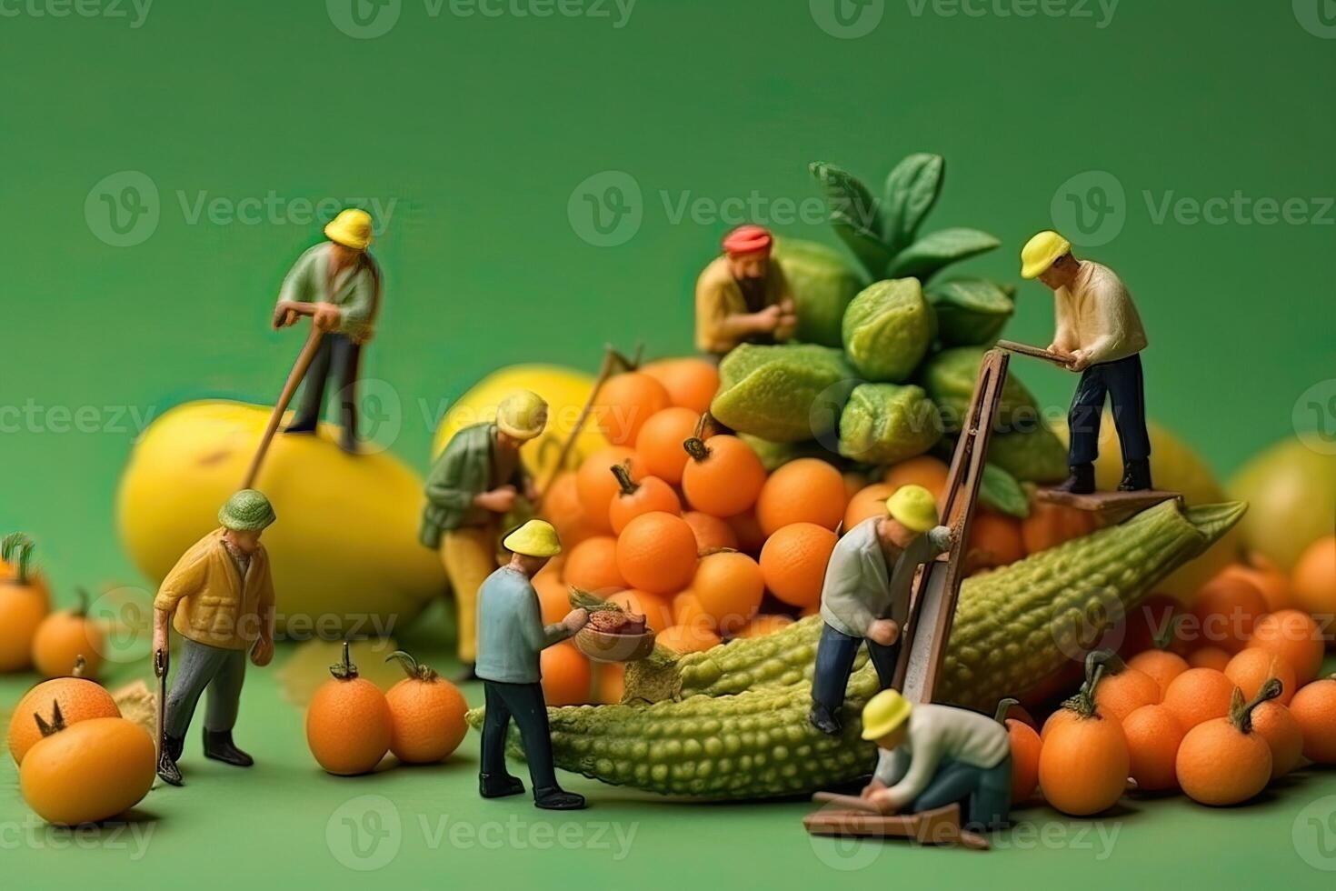 génératif ai illustration de miniature personnes, équipe agriculteur travail avec concept agriculture, affaires concept photo