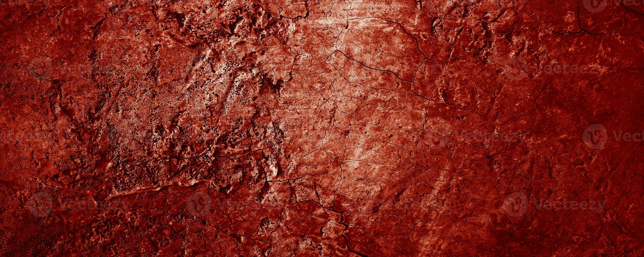 panoramique rouge mur grunge texture. abstrait effrayant béton, horreur ciment pour Contexte. photo