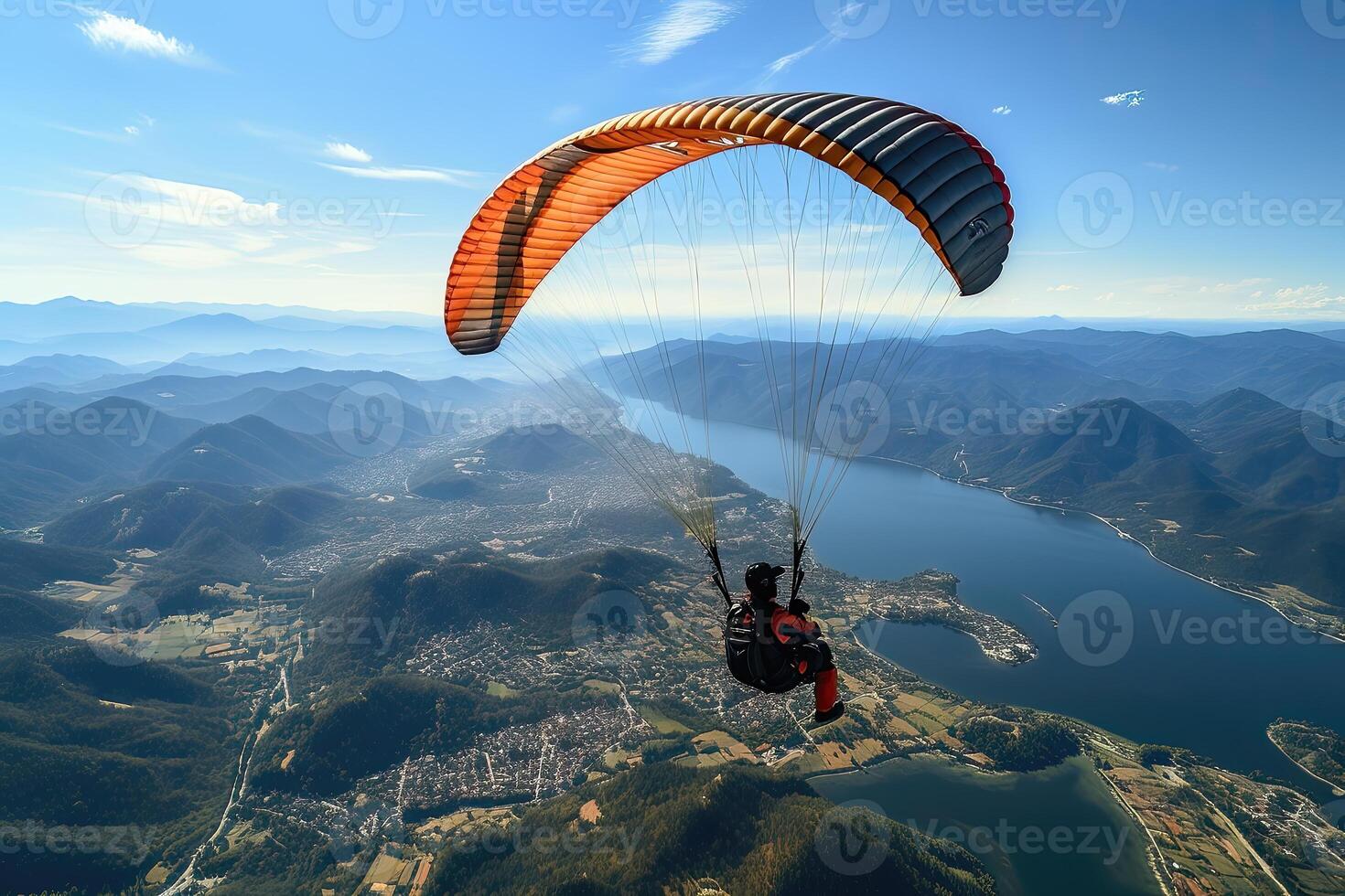 en volant dans le bleu ciel photo