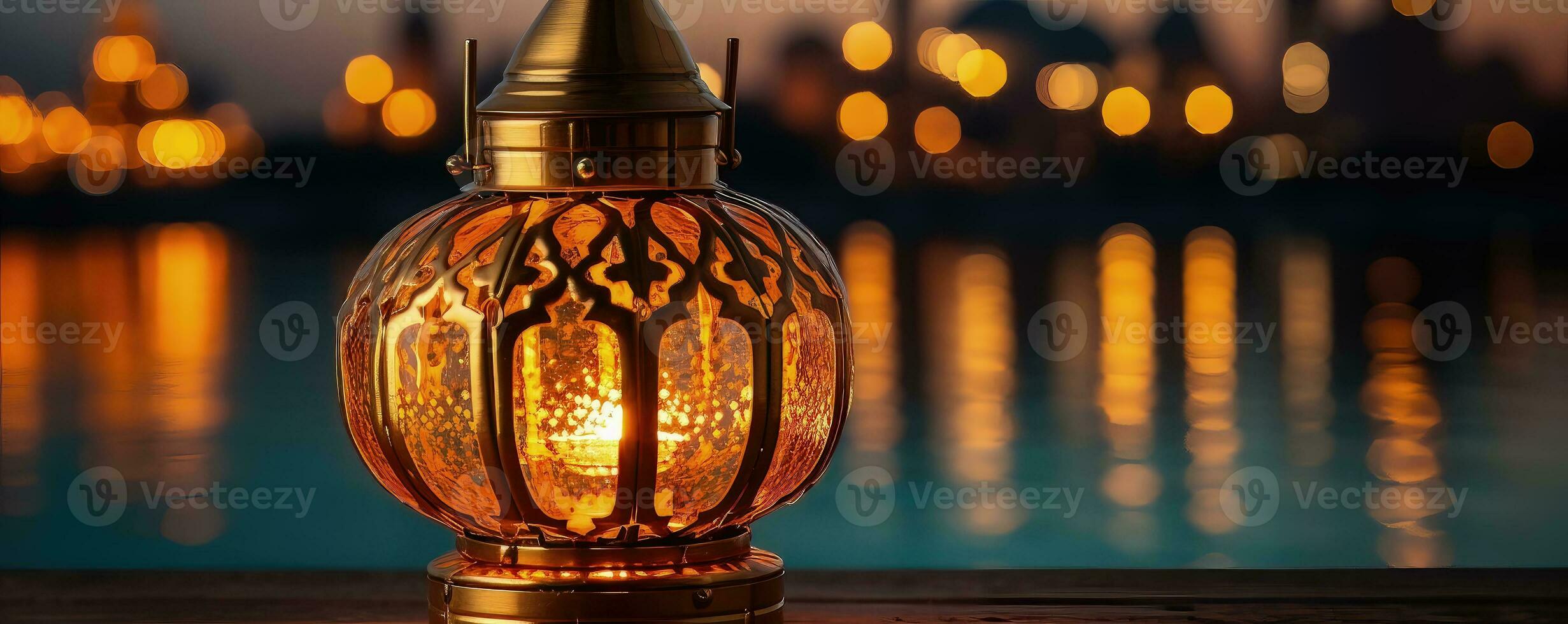 Ramadan kareem Contexte. lanterne et mosquée photo