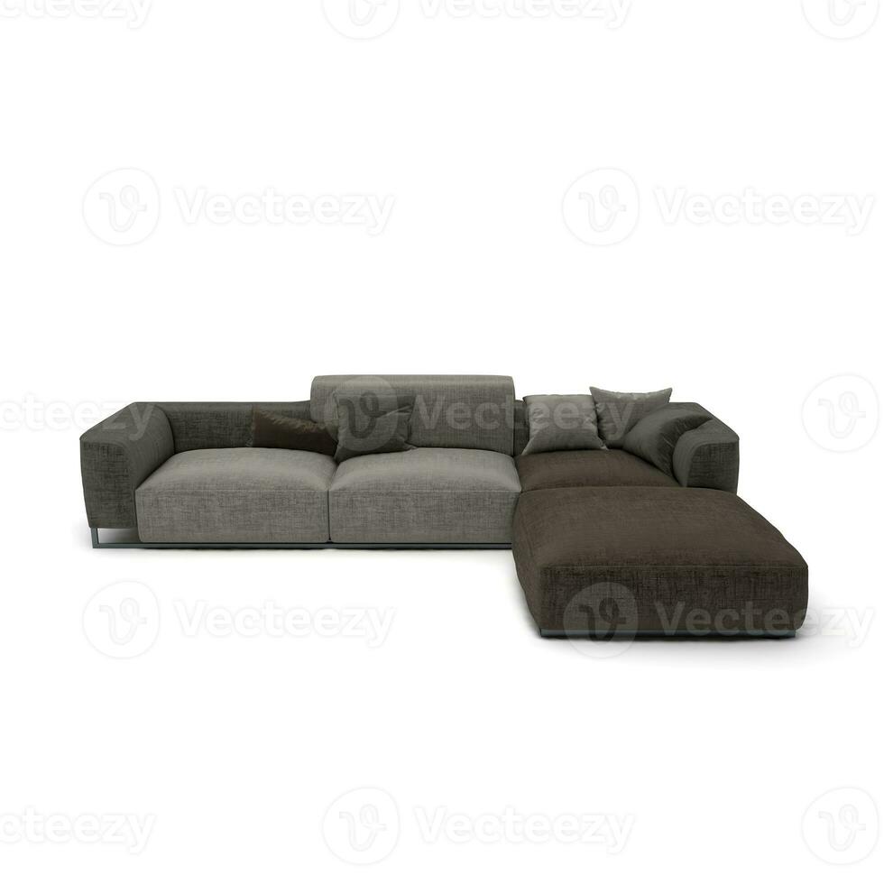 meubles pour moderne pièce intérieur , confortable canapé sur blanc Contexte. meubles, intérieur objet, élégant canapé, 3d le rendu photo