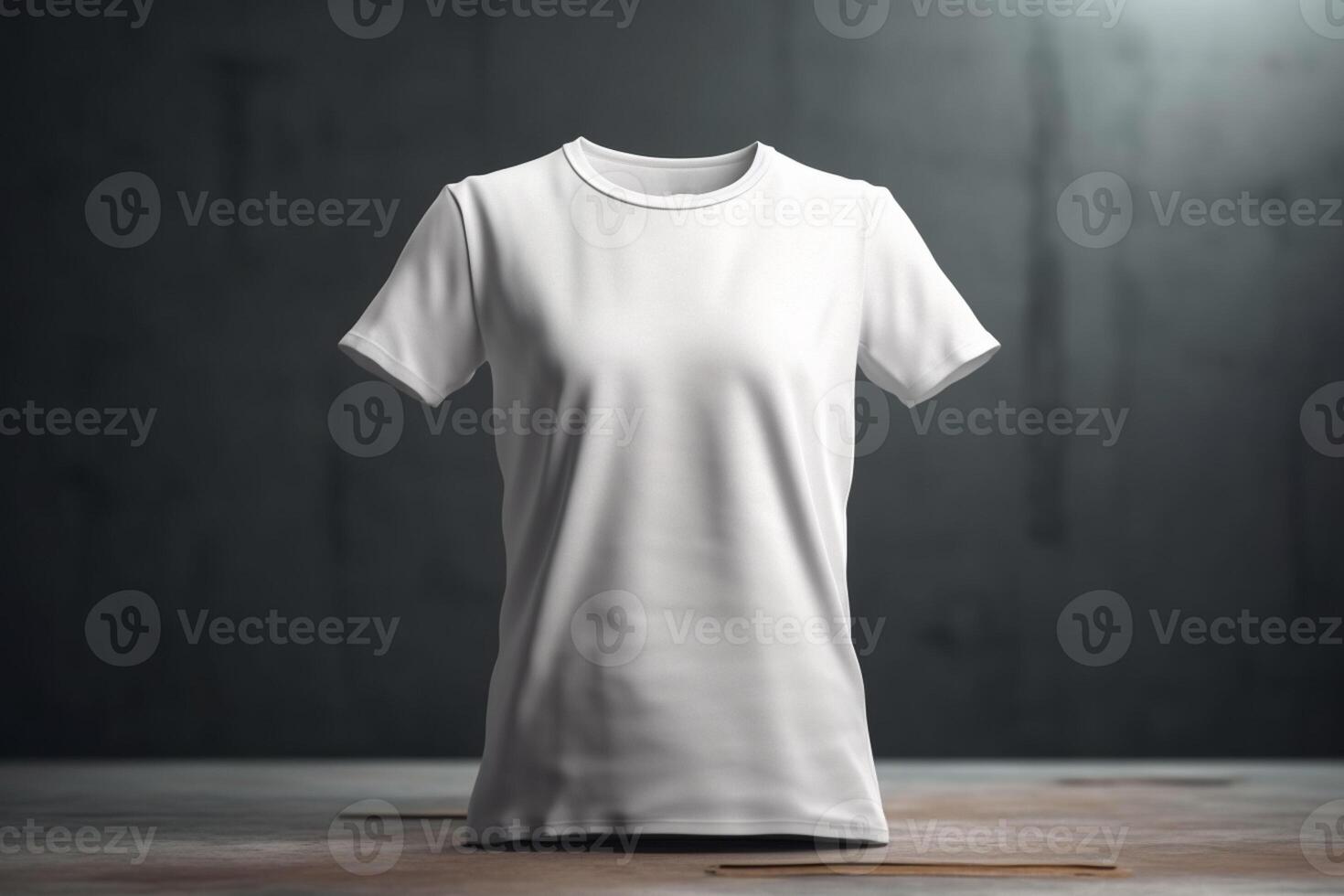 élégant et classique, 3d vide blanc T-shirt maquette avec intemporel style, 3d rendre ai généré photo