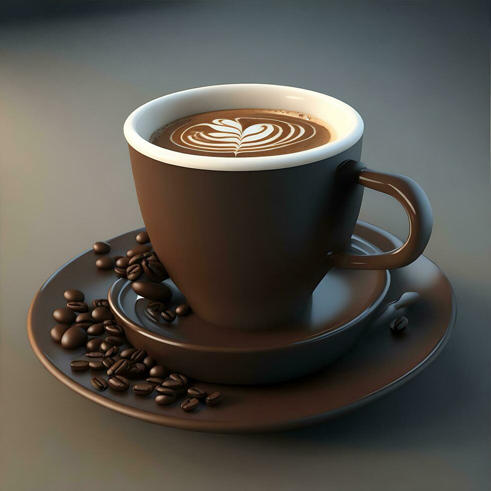 café tasse et des haricots ai génératif image photo