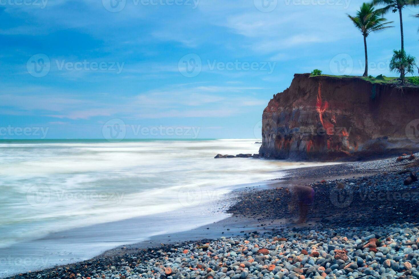 belle vue du matin indonésie panorama paysage rizières avec beauté couleur et lumière naturelle du ciel photo