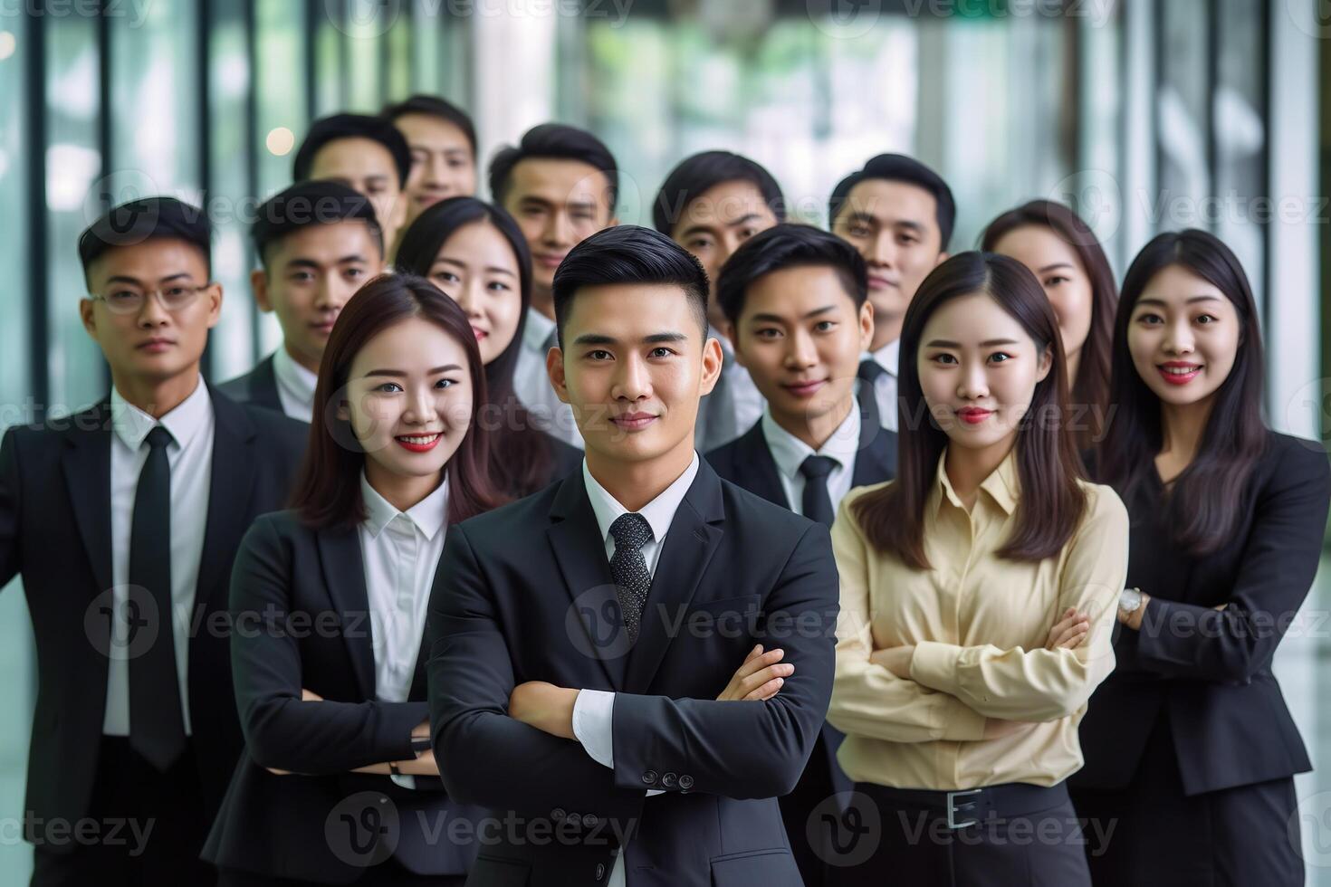 un illustration de une groupe de affaires gens , ai généré photo