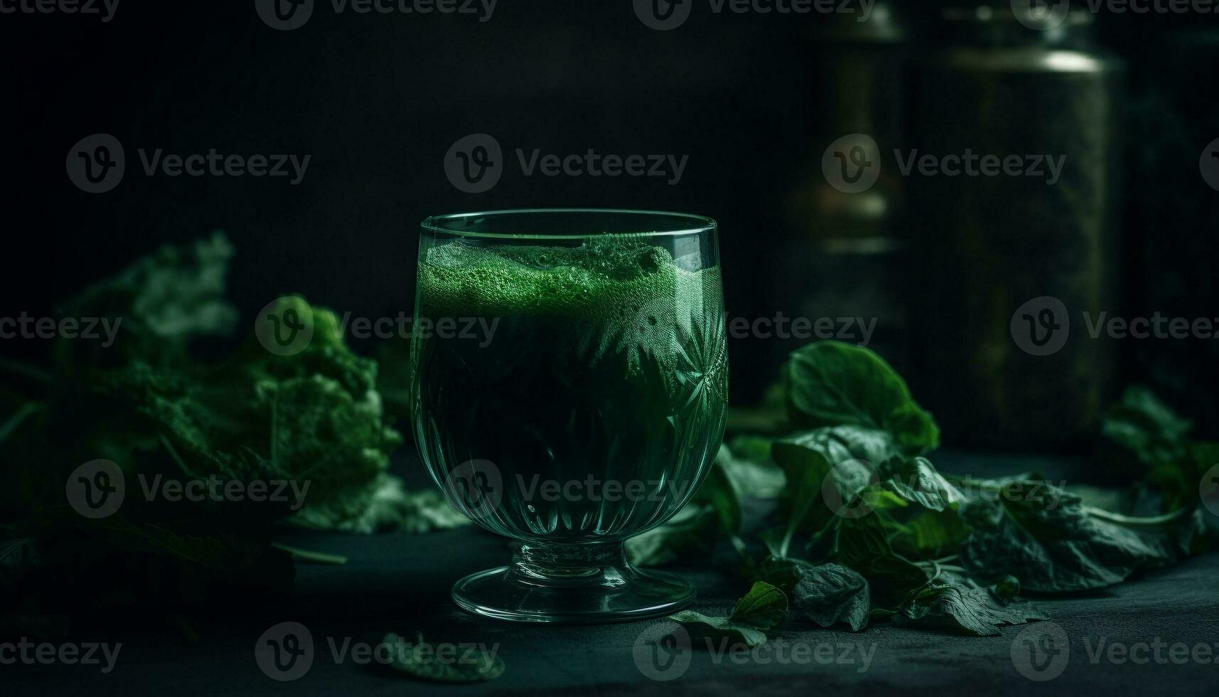 Frais biologique cocktail sur rustique en bois table généré par ai photo