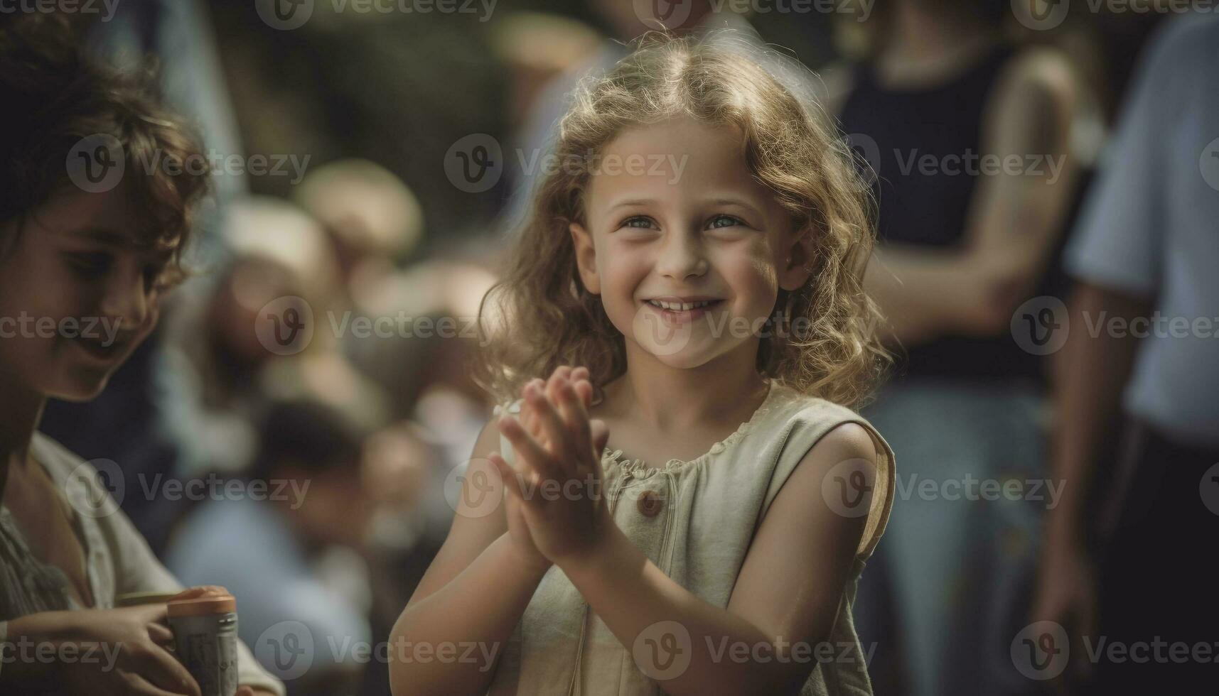 mignonne caucasien les filles souriant, profiter enfance amusement ensemble généré par ai photo