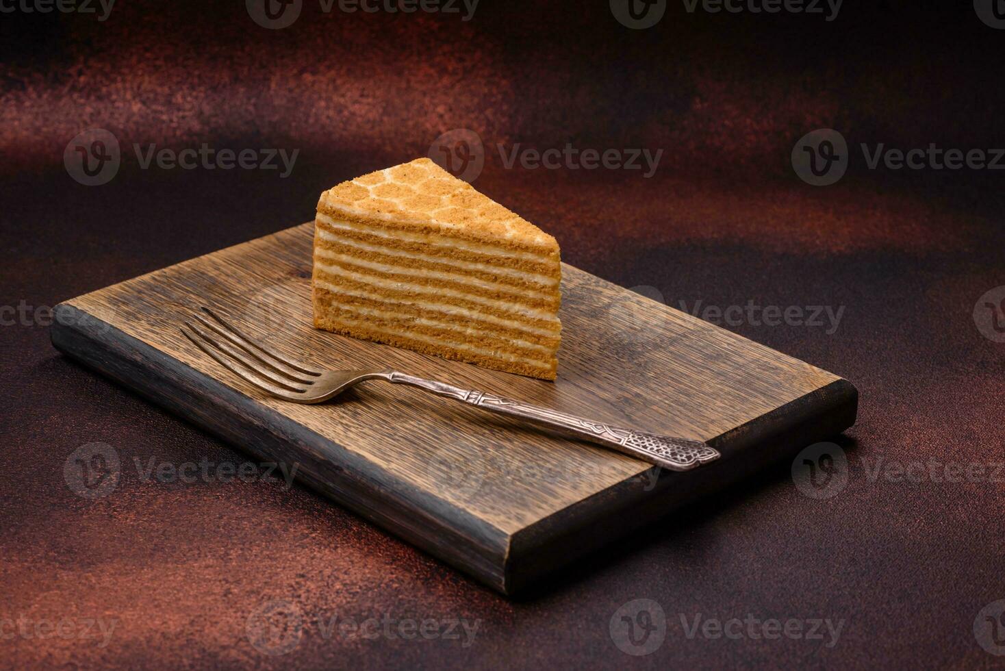 délicieux Frais sucré mon chéri gâteau couche gâteau avec blanc crème photo