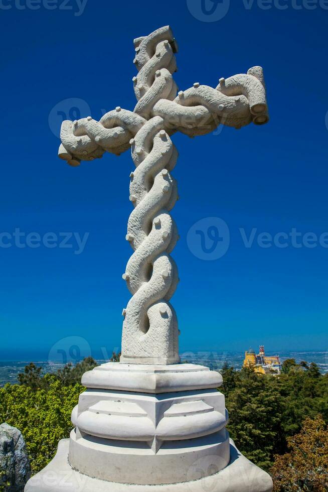 le cruz alta vue point à à le jardins de pena parc dans le municipalité de sintra photo