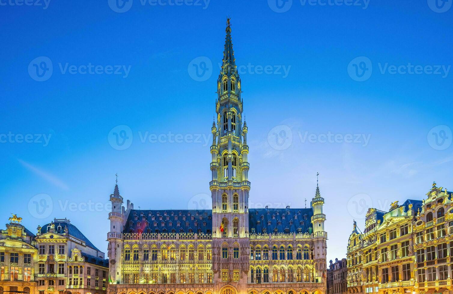 grandiose endroit dans vieux ville Bruxelles, Belgique ville horizon photo