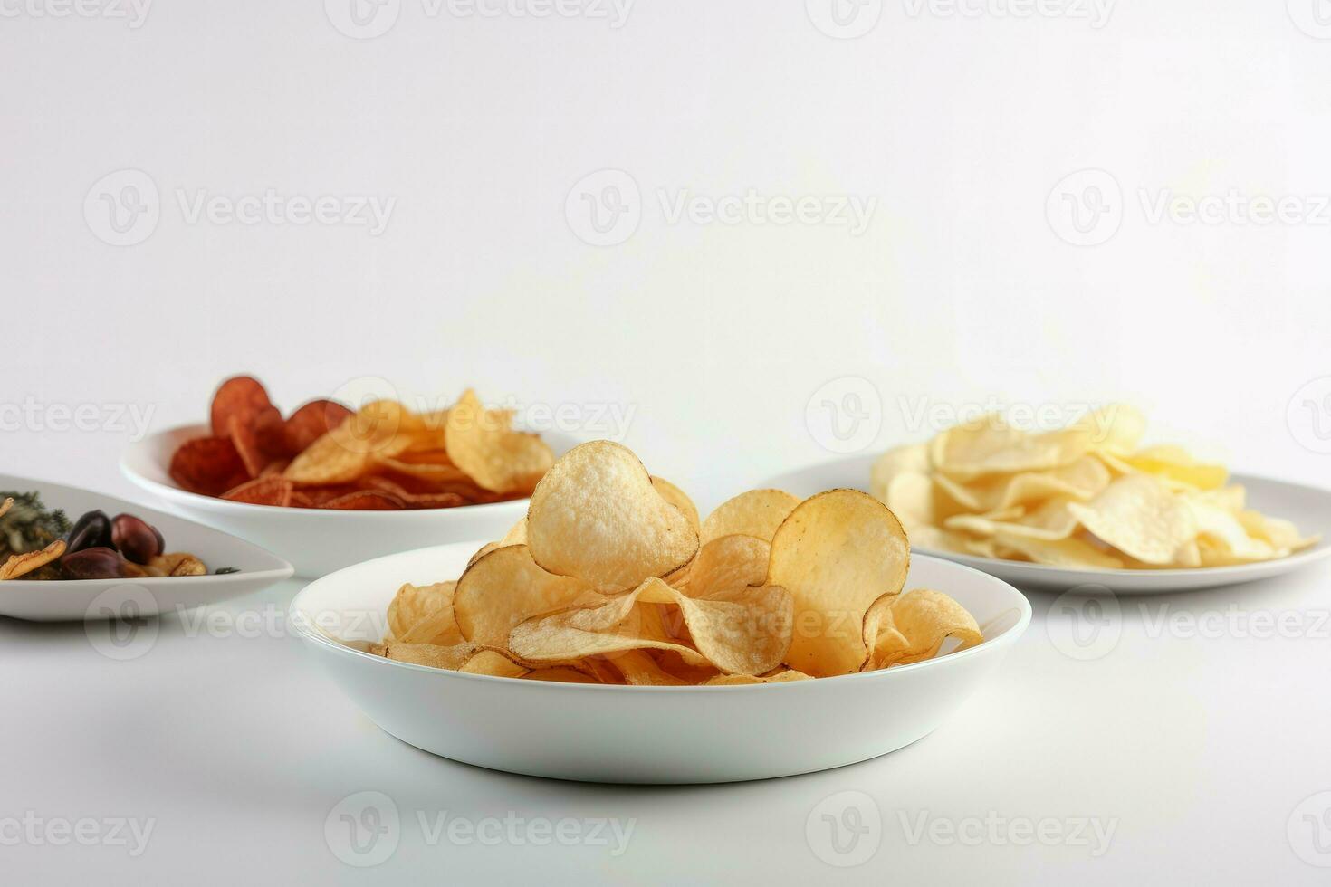 assiettes Patate frites collation. produire ai photo