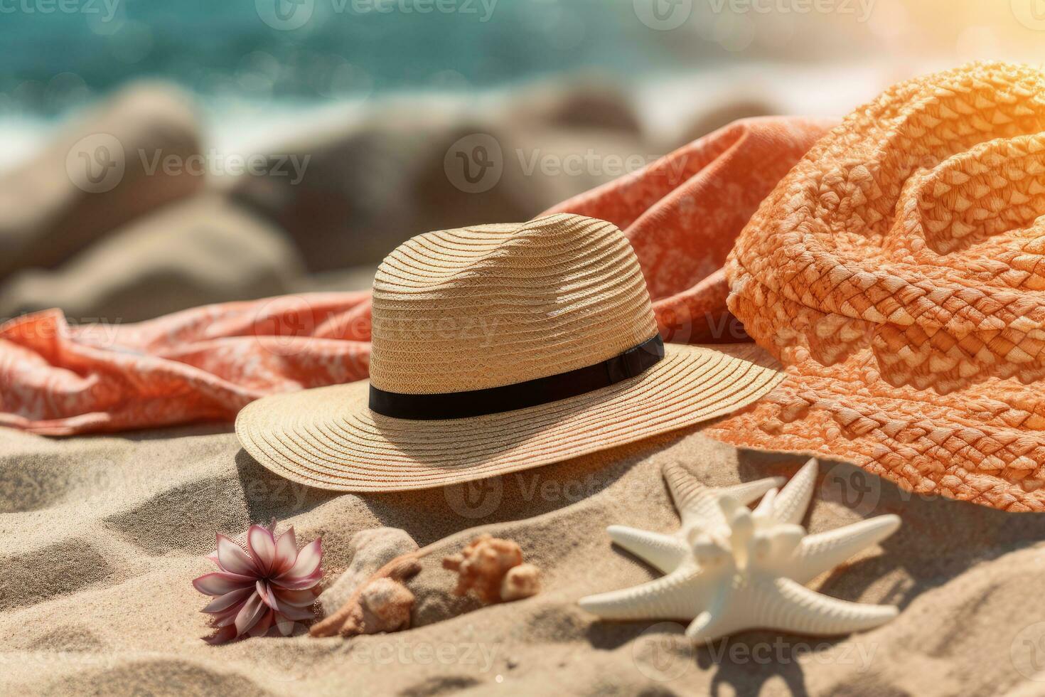 été plage accessoires pour femmes. génératif ai technologie. photo