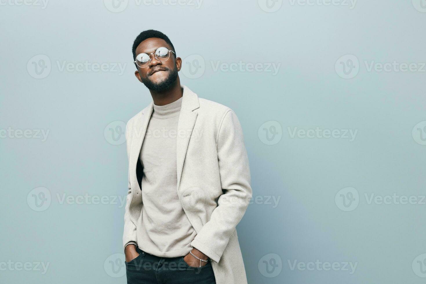 élégant homme modèle fête mode veste portrait américain style américain africain noir photo