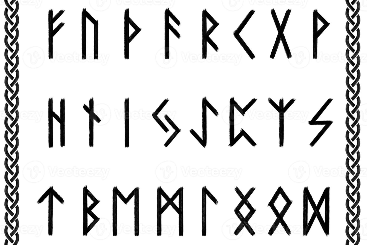 le runique alphabet ou futhark brut illustration photo