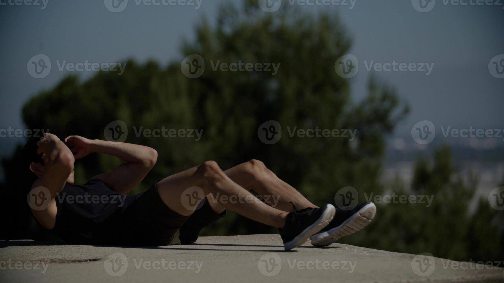 Portrait of Mid adult man doing craquements photo