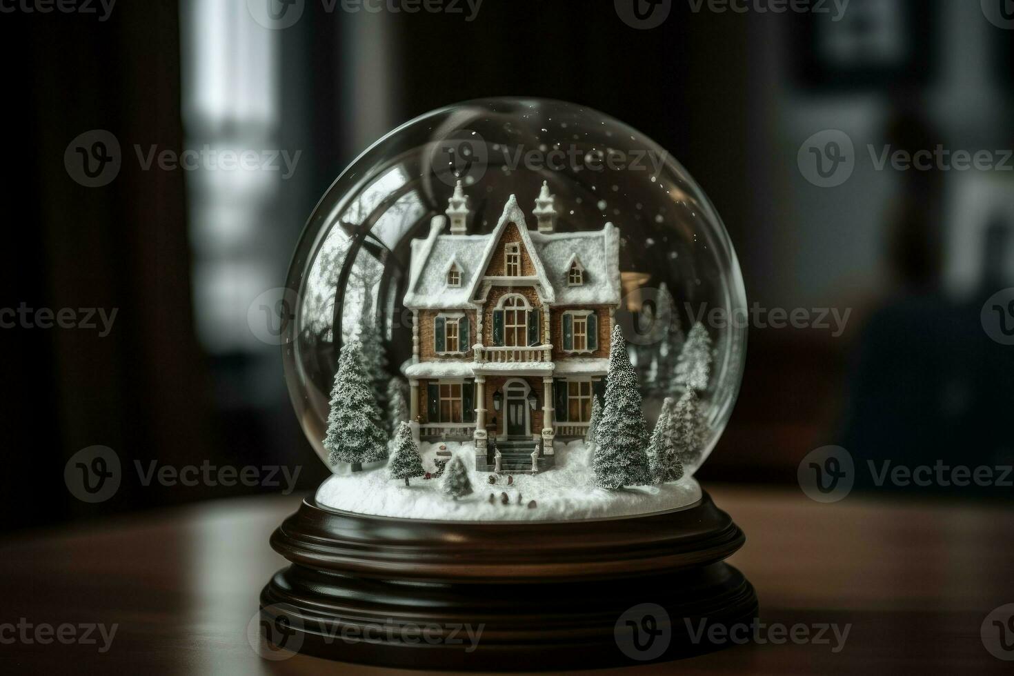 neige décoratif globe briller. produire ai photo