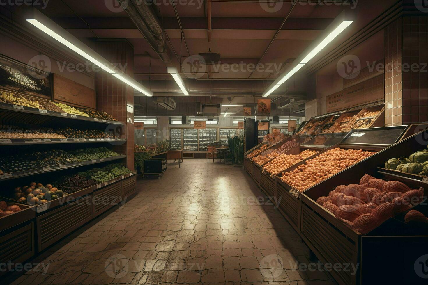 épicerie magasin vider. produire ai photo