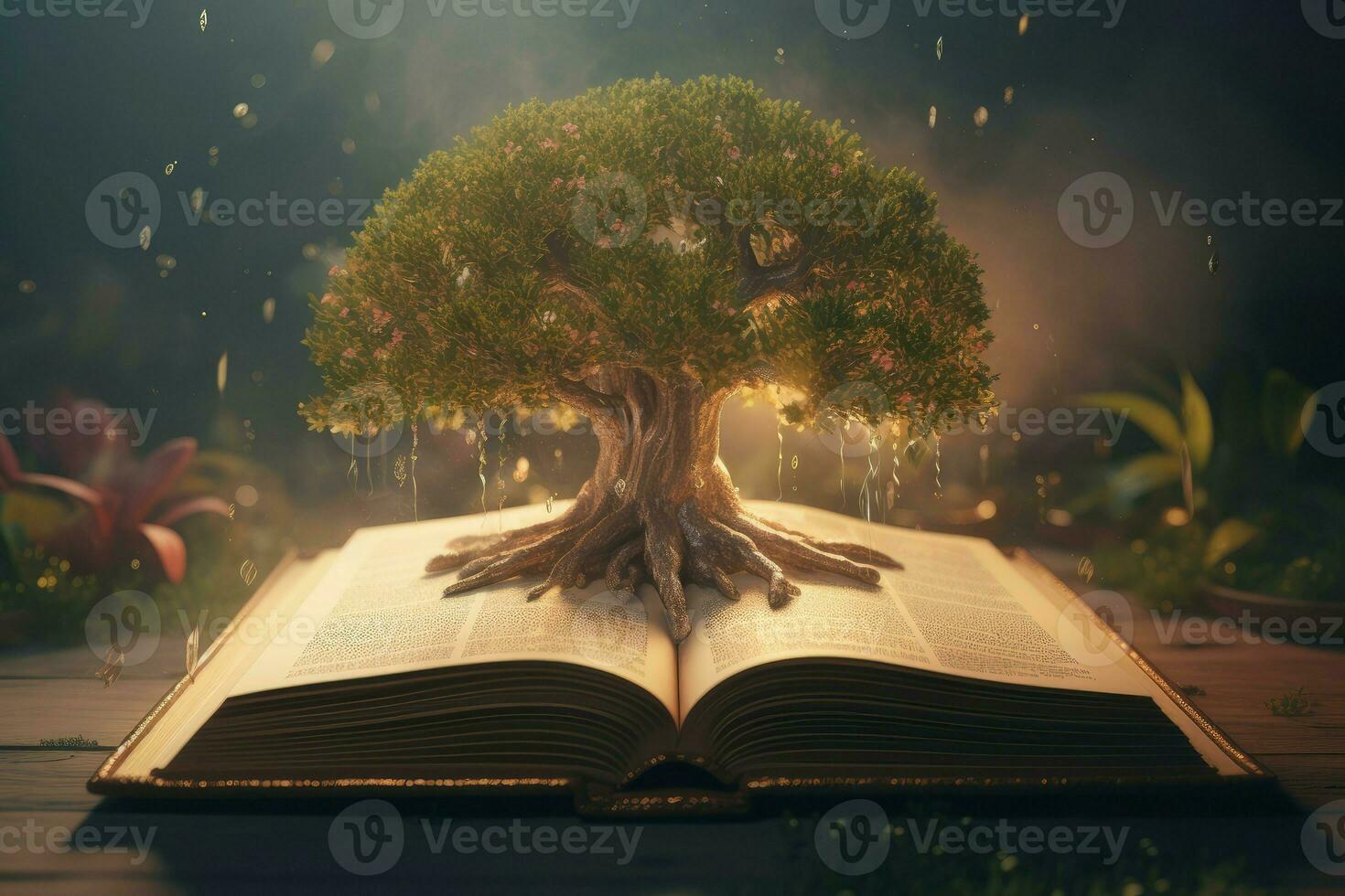 la magie livre arbre connaissance. produire ai photo