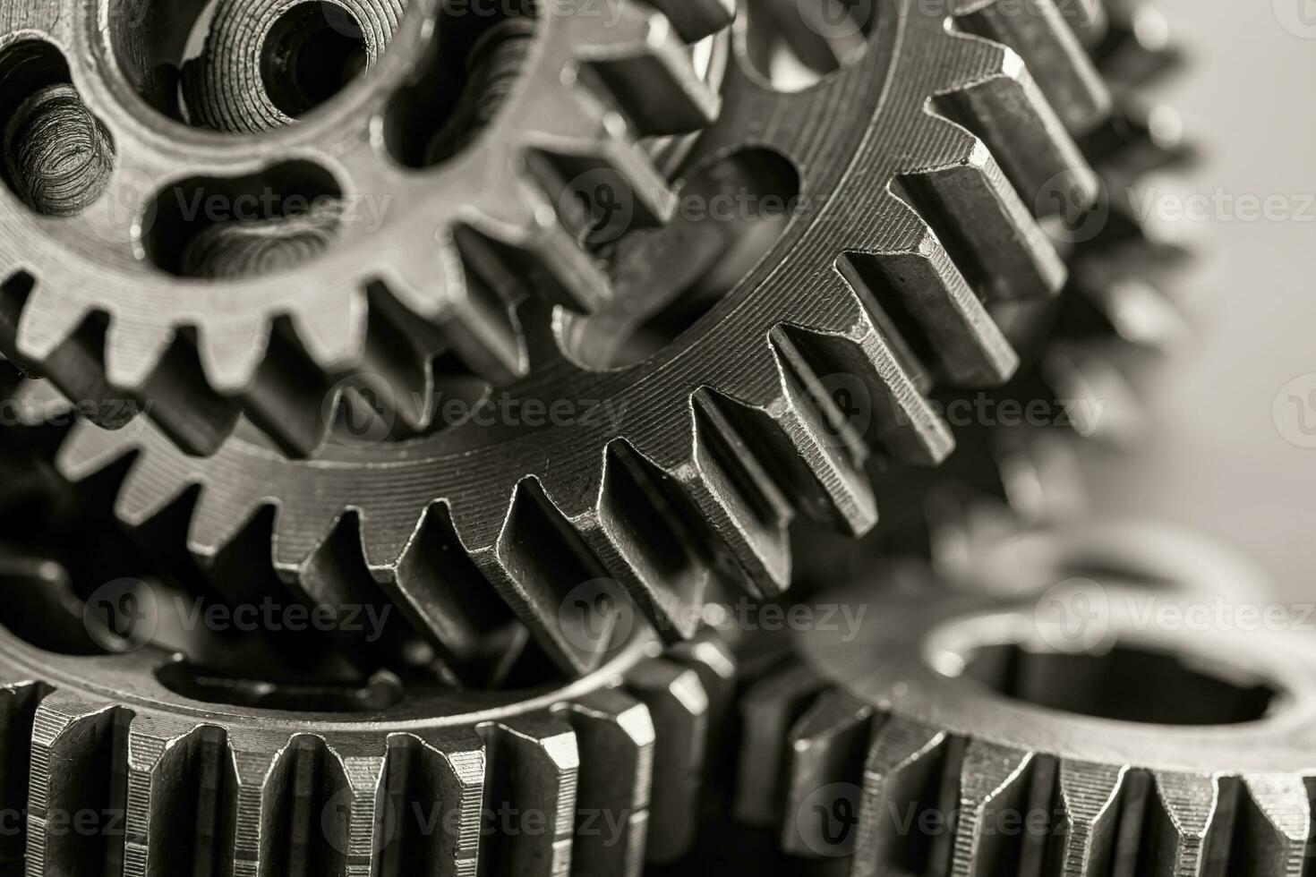 équipement et rouages roues, l'horloge mécanisme, laiton métal moteur industriel. photo