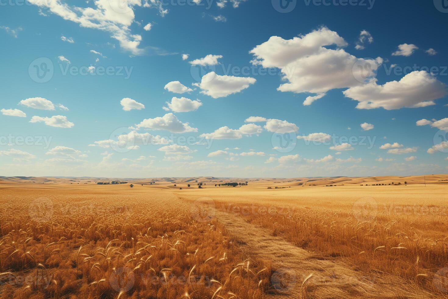 été journée avec certains des nuages dans le ciel, horizon faible et vide photographier. ai génératif photo