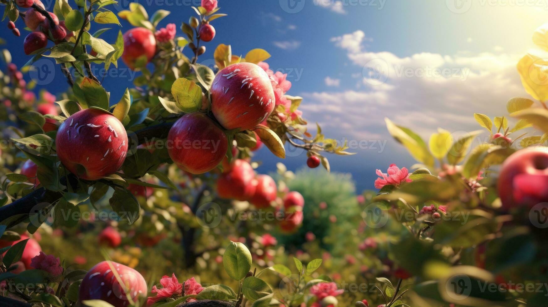 été ensoleillé Pomme jardin photo