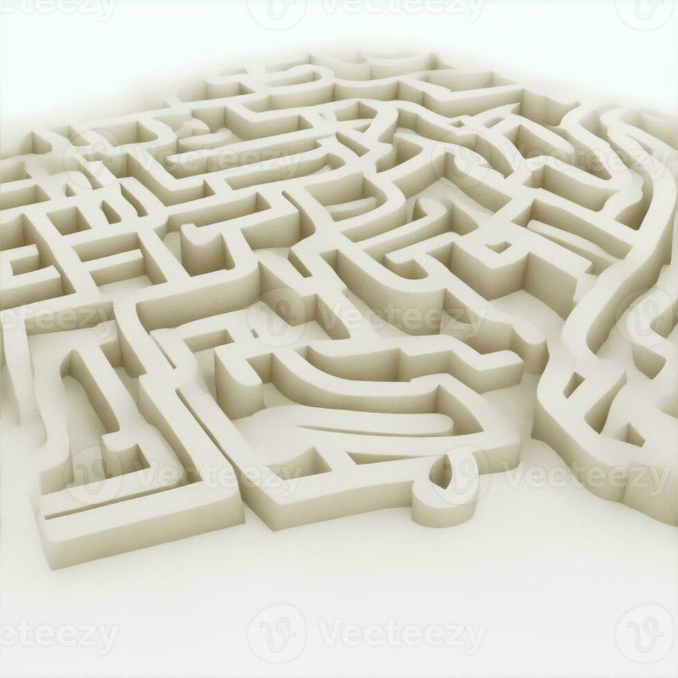 Labyrinthe sur blanc Contexte illustration photo