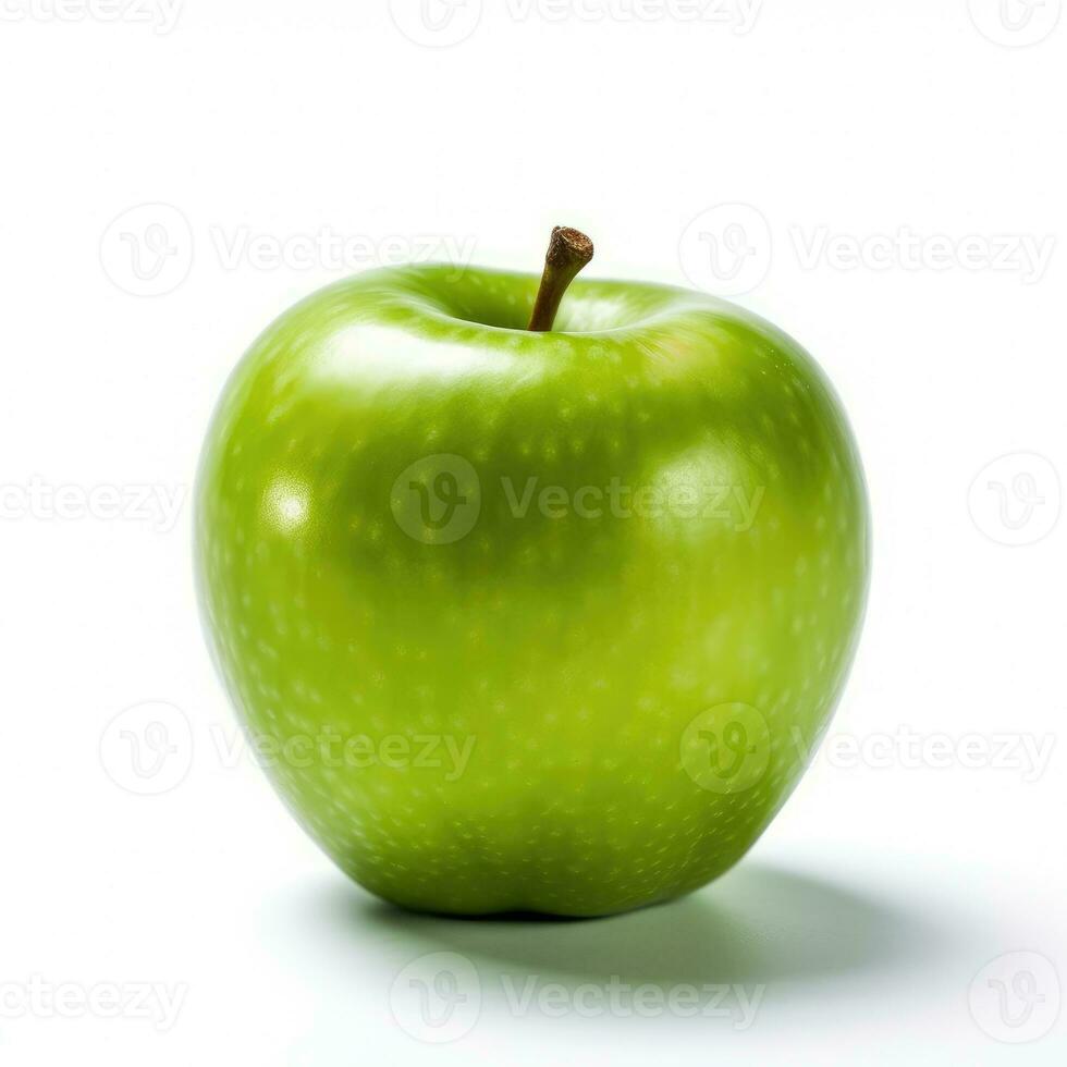 vert Pomme isolé sur blanc Contexte ai généré photo