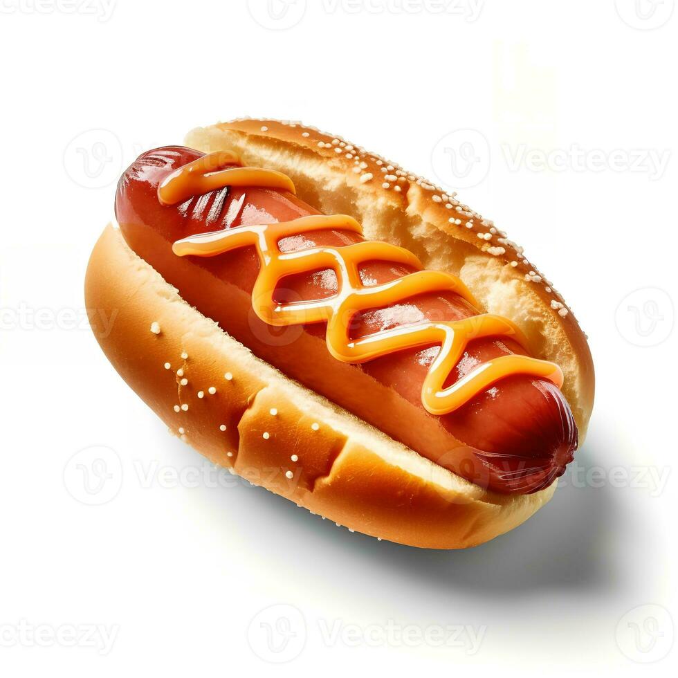 Hot-dog sur blanc arrière-plan ai généré photo