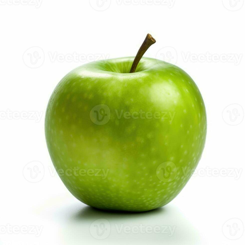 vert Pomme isolé sur blanc Contexte ai généré photo