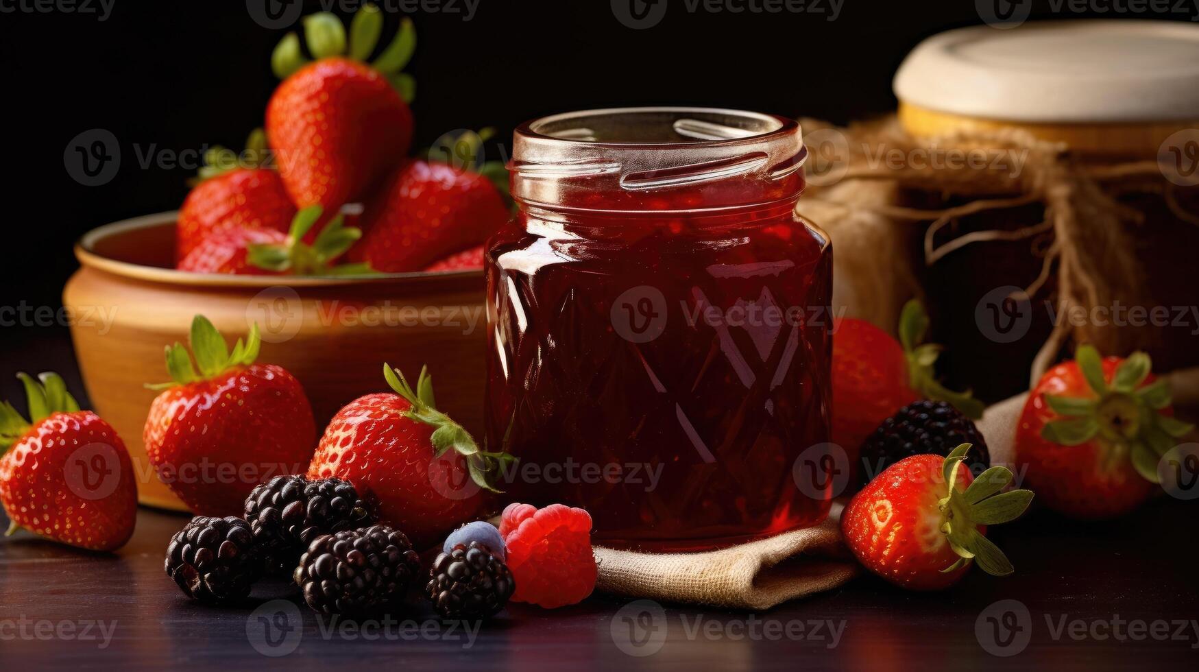 fraise confiture ai généré photo