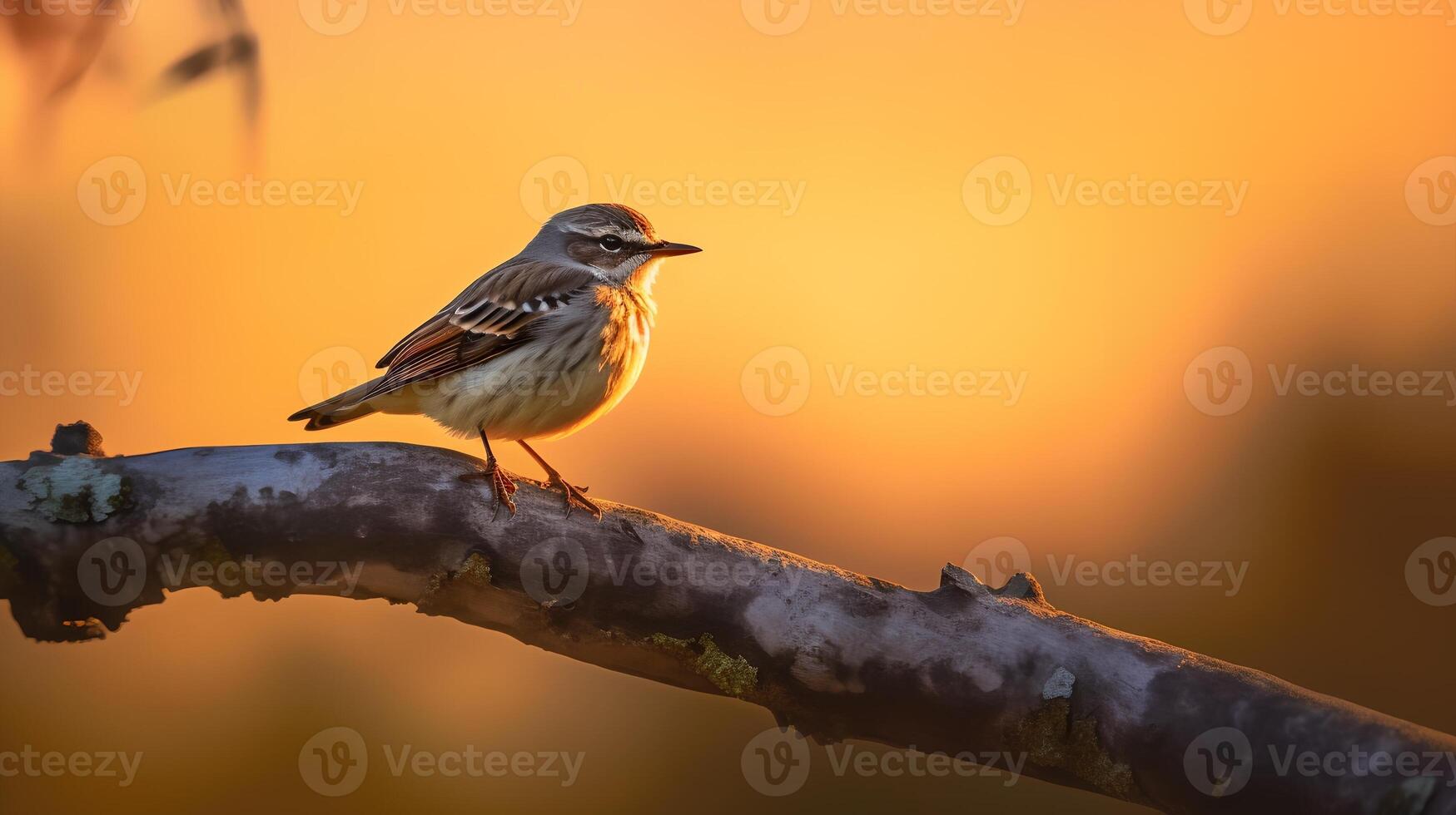 oiseau perché sur une arbre branche ai généré photo