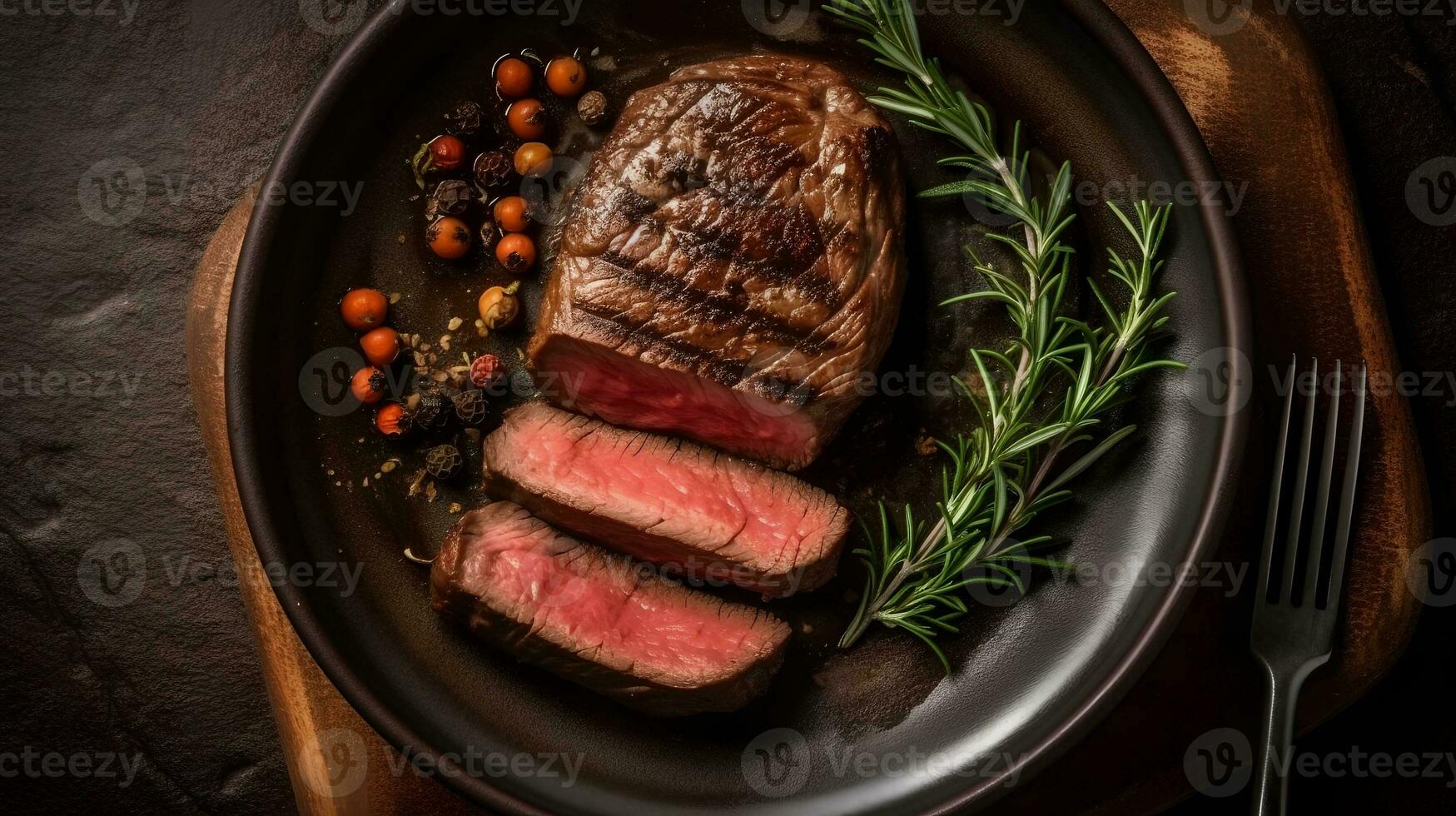 délicieux grillé steak ai généré photo