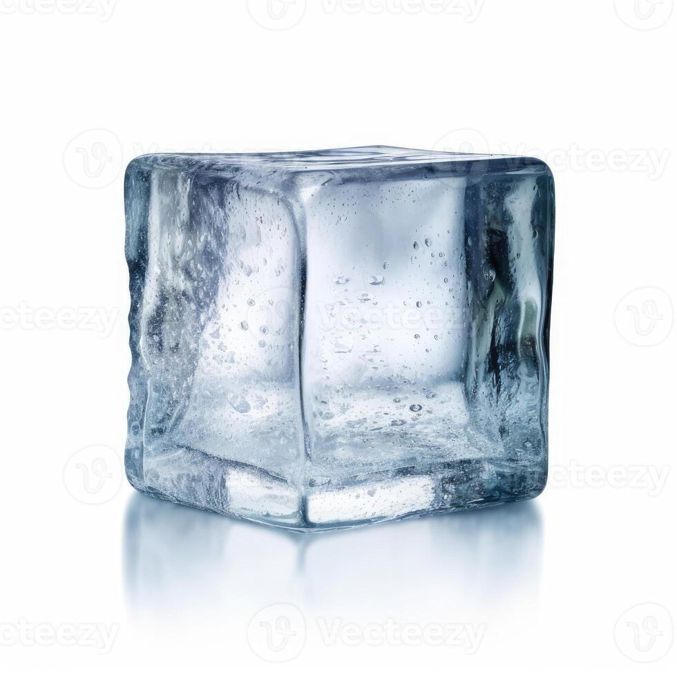 la glace cube isolé sur blanc Contexte ai généré photo