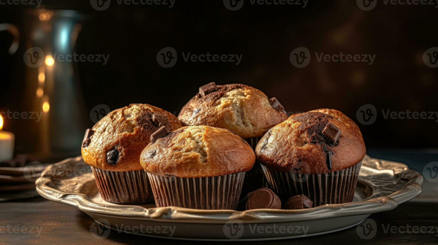 Chocolat muffin ai généré photo