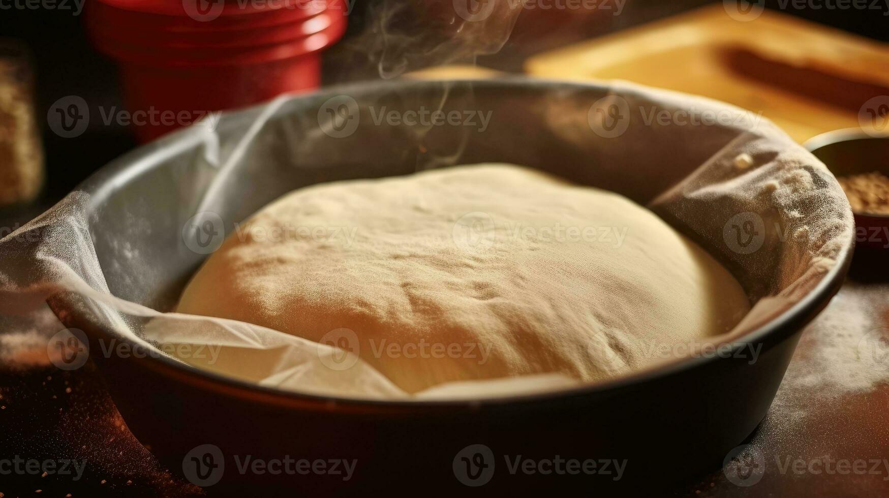 pâte dans la poêle ai généré photo