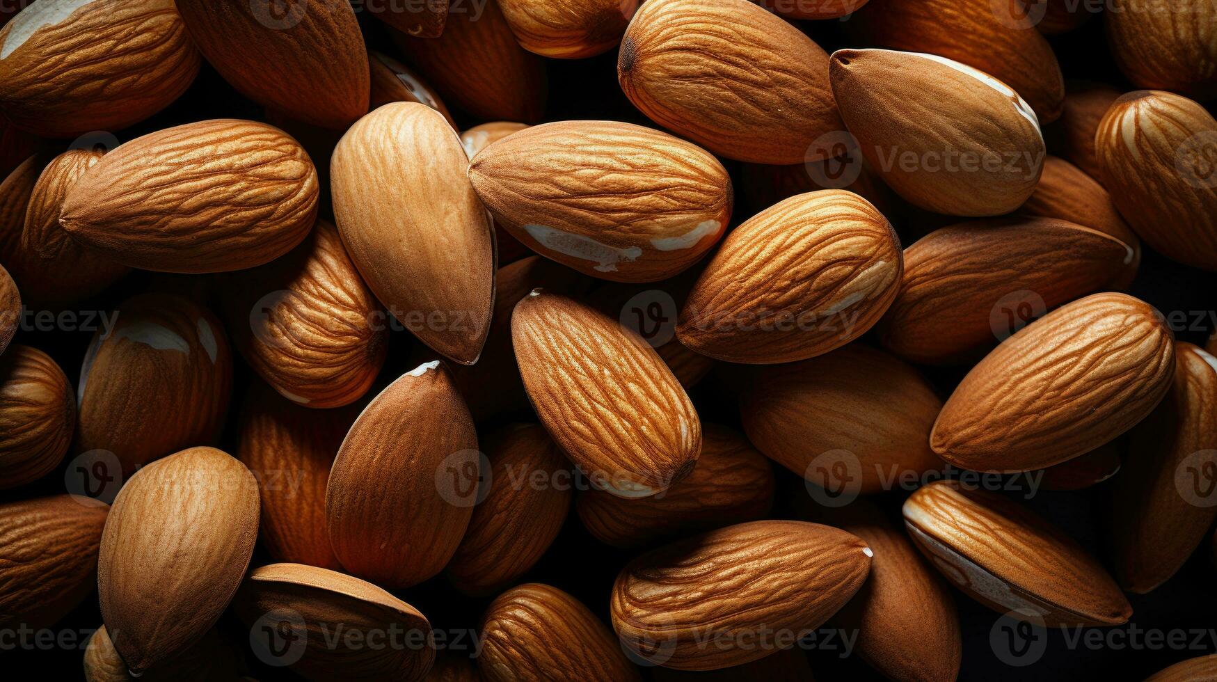 Frais amandes Contexte ai généré photo