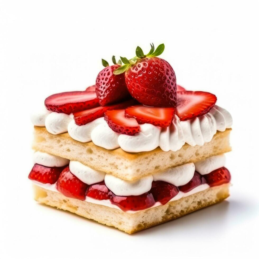 délicieux fraise shortcake isolé sur blanc Contexte photo