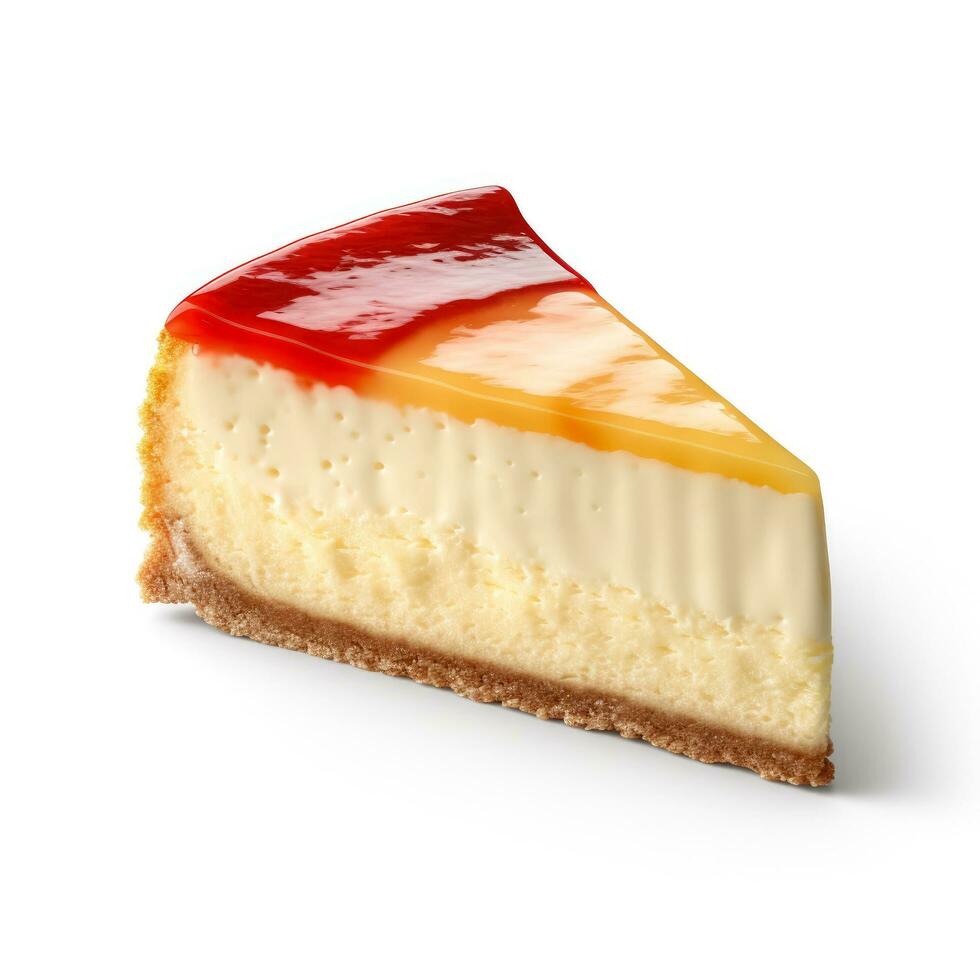 délicieux cheesecake isolé sur blanc Contexte photo