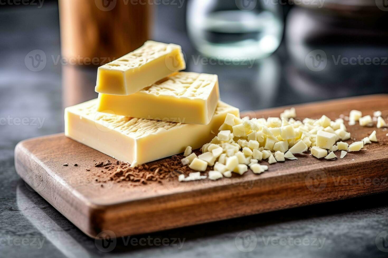 blanc Chocolat bar blanc isolé Contexte nourriture la photographie ai généré photo