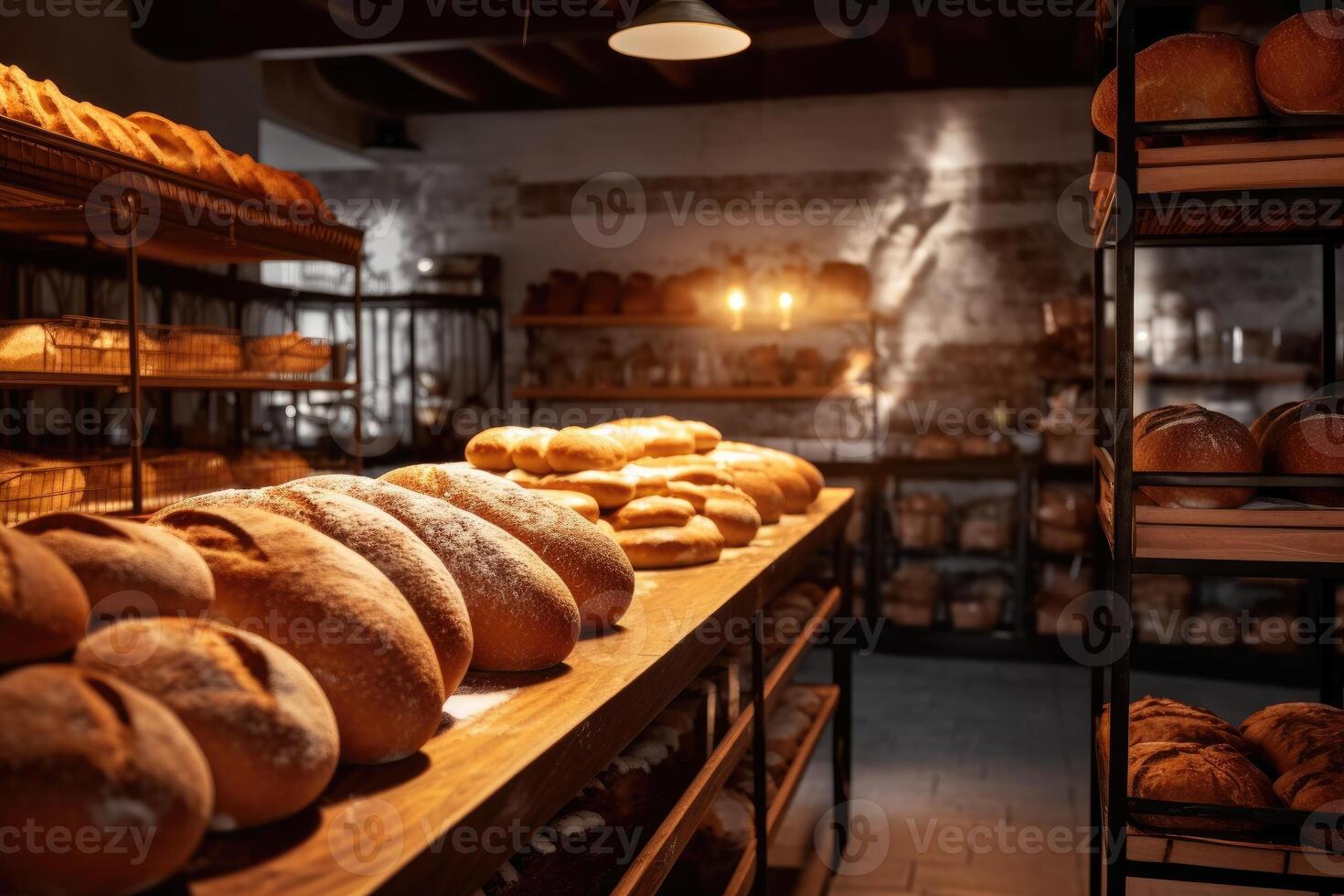 Stock photo de à l'intérieur boulangerie ai généré