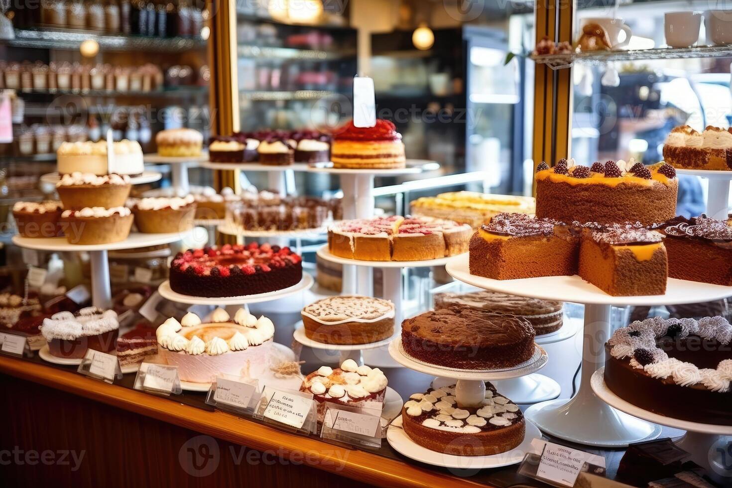 Stock photo de à l'intérieur gâteau magasin ai généré