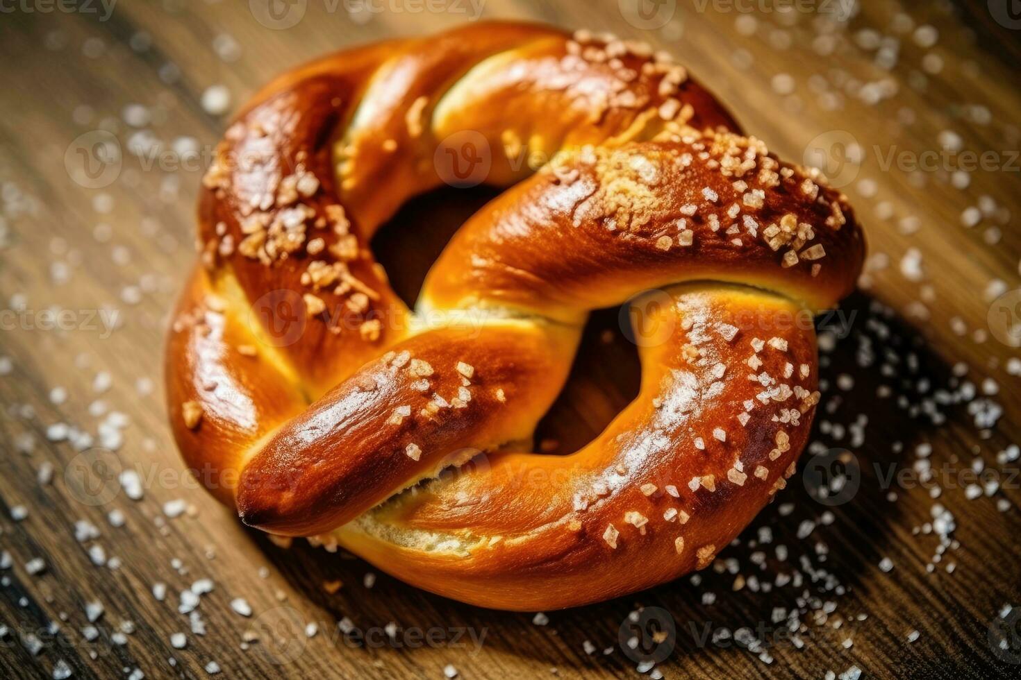 Stock photo de bretzel dans cuisine table plat allonger ai généré