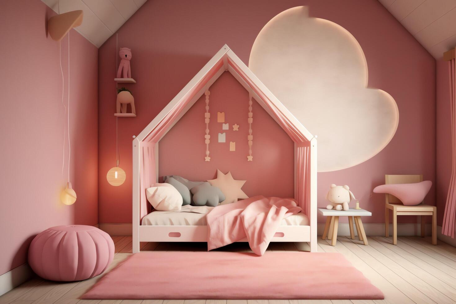 moderne enfant chambre intérieur conception dans maison avec décoration les  enfants. coloré les enfants chambre concept par ai généré 26603805 Photo de  stock chez Vecteezy