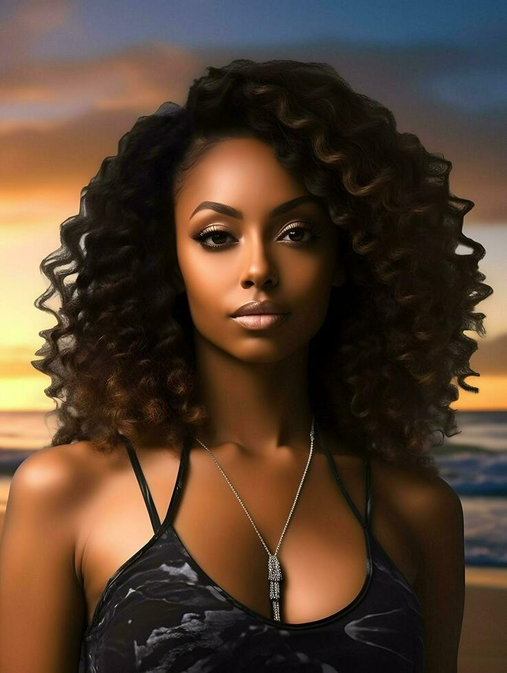 africain noir femme portrait, mignonne fille Stock photo Contexte