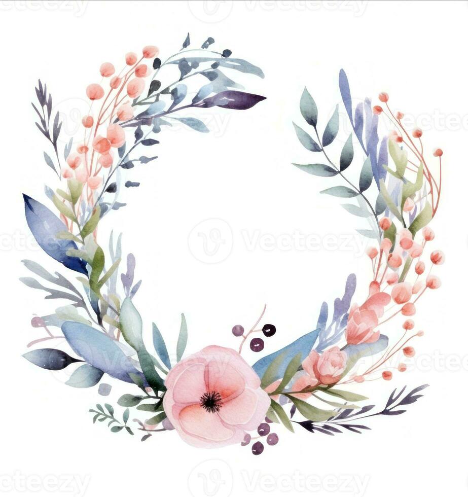 aquarelle floral couronne isolé photo