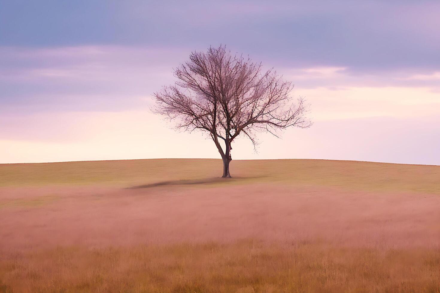 gratuit seul arbre. ai généré photo