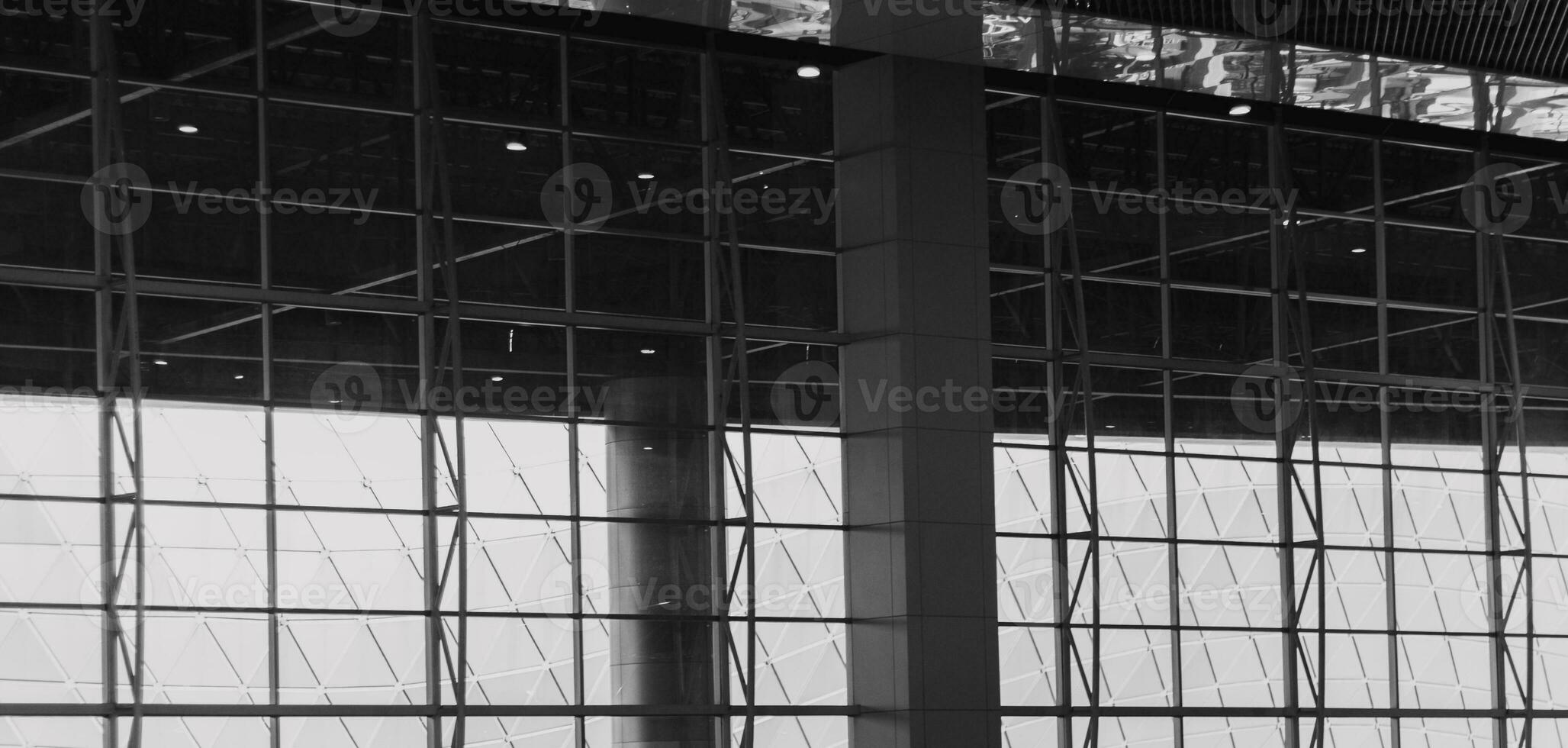 abstrait fragment de moderne architecture, des murs fabriqué de verre et béton. photo