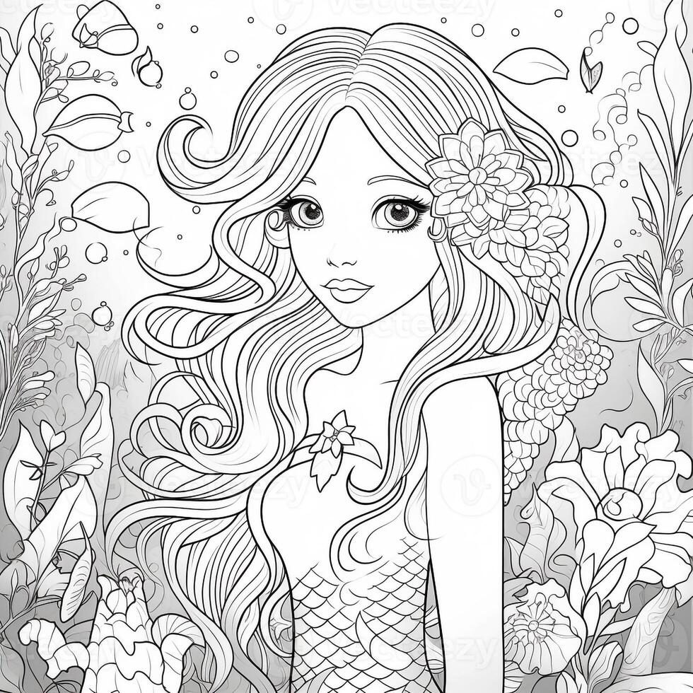 coloriages de sirène pour les enfants photo